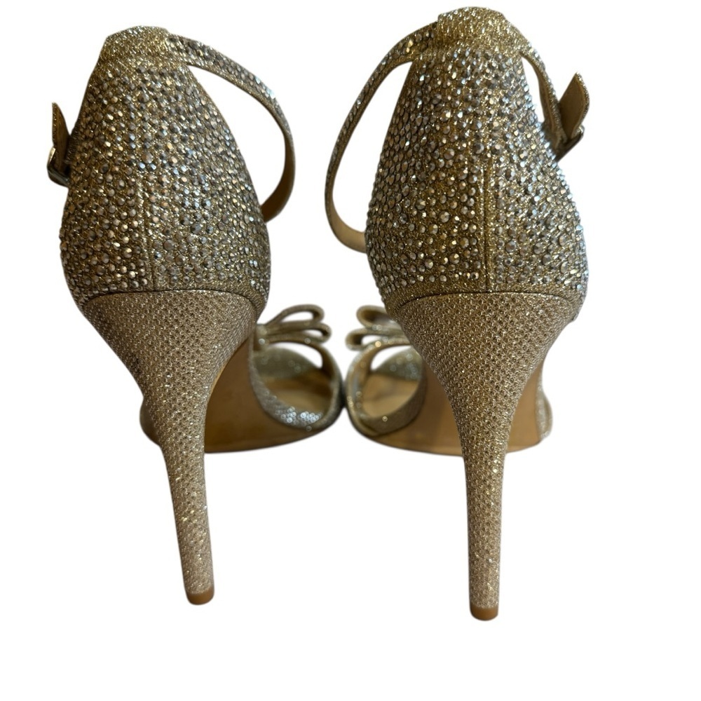 INC International Concepts Women’s Silver Rhinestone T Strap Heels Size 8.5M - Picture 5 of 7